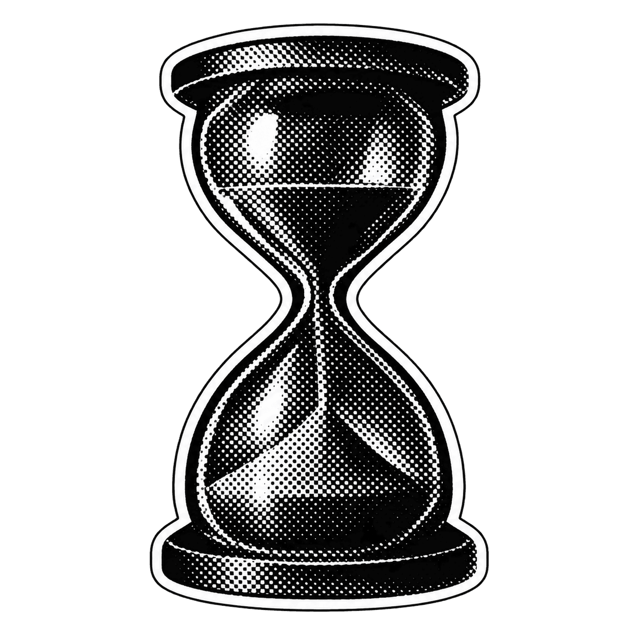 Retro Halftone Hourglass